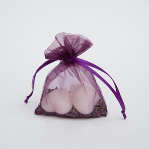 Heart-Shaped Lavender Soap - Dark Purple Bag
